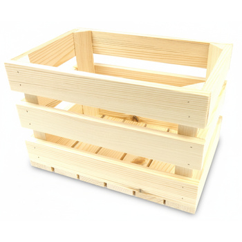 Głęboka Skrzynka Drewniana 30x20x20 cm Modułowa na Winyle | GoodFreshDecor