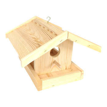 Karmnik Dla Ptaków Drewniany Ręcznie Wykonany o Wymiarach 24,5x23,5x16,5 cm