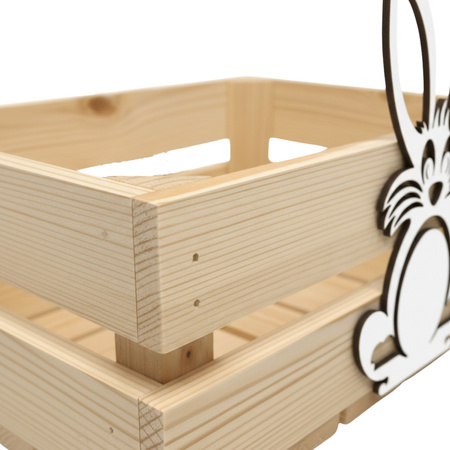 Skrzynka Wielkanocna Surowa z Zajączkiem 30x20 cm – Baza DIY i Koszyk | GoodFreshDecor