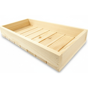 Długa Niska Skrzynka Drewniana 40x20x6 cm Taca na Parapet | GoodFreshDecor
