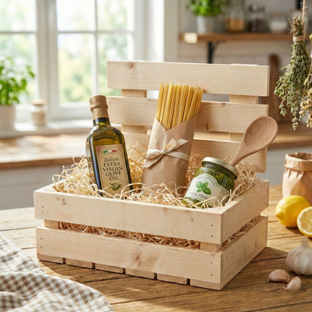 Skrzynka Drewniana Surowa z Płotkiem (Oparciem) 30x20x30 cm – Baza DIY | GoodFreshDecor