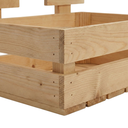 Skrzynka Drewniana z Płotkiem "Drabinka" 34x21x47 cm Surowa Baza na Kwiaty i Prezent | GoodFreshDecor