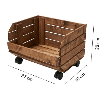 Mobilna Skrzynka na Kółkach Brązowa 37x30x28 cm Pojemnik Modułowy | GoodFreshDecor