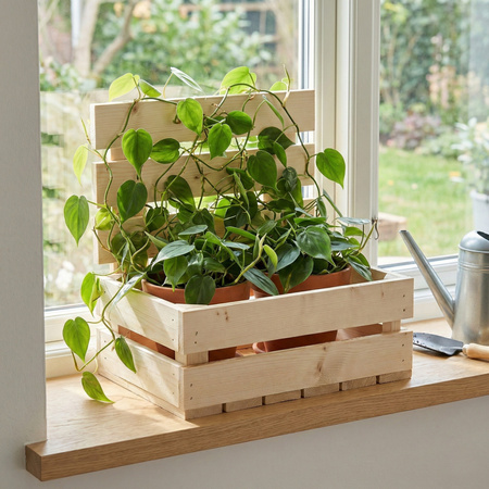 Skrzynka Drewniana Surowa z Płotkiem (Oparciem) 30x20x30 cm – Baza DIY | GoodFreshDecor