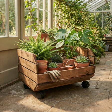 Mobilna Skrzynka na Kółkach Brązowa 37x30x28 cm Pojemnik Modułowy | GoodFreshDecor