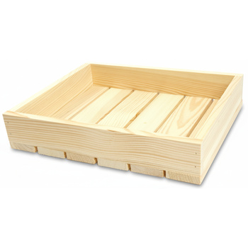 Duża Niska Skrzynka Drewniana 30x25x6 cm Taca na Dokumenty | GoodFreshDecor