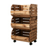 Regał Modułowy na Kółkach Wózek na Warzywa Owoce Drewniany Brąz | GoodFreshDecor