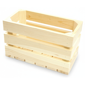 Wysoka Wąska Skrzynka Drewniana 30x15x18 cm na Przybory Butelki | GoodFreshDecor