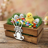 Skrzynka Wielkanocna Drewniana Brązowa z Zajączkiem 30x20 cm – Dekoracja DIY | GoodFreshDecor