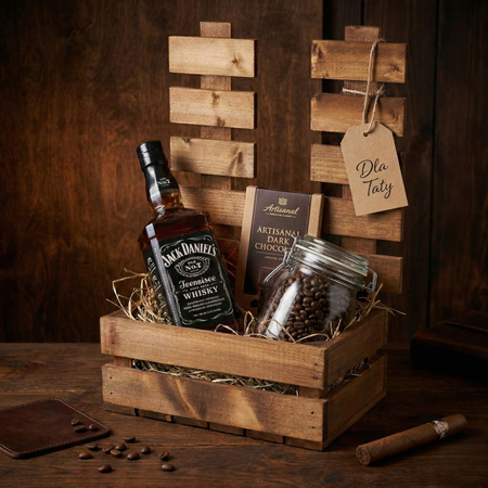 Skrzynka Drewniana z Płotkiem Brązowa 34x21x47 cm Kwietnik i Baza Prezentowa | GoodFreshDecor