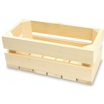 Wąska Skrzynka Drewniana Surowa 30x15x12 cm na Parapet Zioła