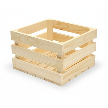 Duża Pojemna Skrzynka Drewniana 30x25x20 cm na Zabawki | GoodFreshDecor