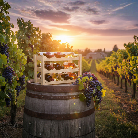 Drewniany Stojak na Wino Regał na 12 Butelek Sosnowy | GoodFreshDecor