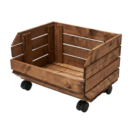 Mobilna Skrzynka na Kółkach Brązowa 37x30x28 cm Pojemnik Modułowy | GoodFreshDecor