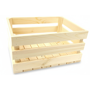 Duża Skrzynka Drewniana Surowa 40x30x20 cm na Zabawki Regał