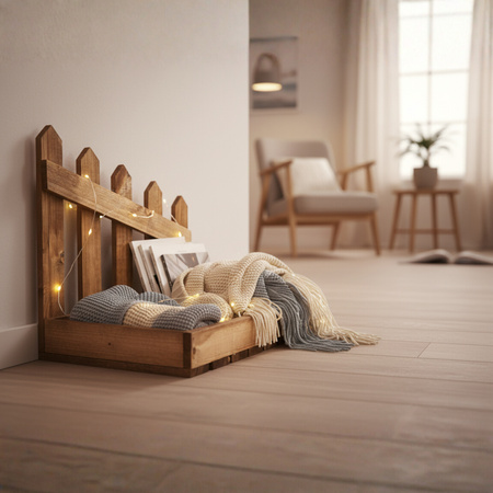 Brązowy Drewniany Organizer z Płotkiem 40x26x34,5 cm "Ranczo" | GoodFreshDecor