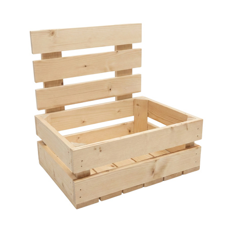 Skrzynka Drewniana Surowa z Płotkiem (Oparciem) 30x20x30 cm – Baza DIY | GoodFreshDecor