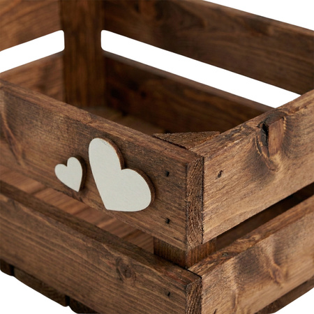 Skrzynka na Walentynki Brązowa "LOVE" z Sercem 30x20x31 cm Baza Prezentowa | GoodFreshDecor