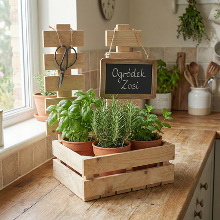 Skrzynka Drewniana z Płotkiem "Drabinka" 34x21x47 cm Surowa Baza na Kwiaty i Prezent | GoodFreshDecor