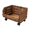 Mobilna Skrzynka na Kółkach Brązowa 37x30x28 cm Pojemnik Modułowy | GoodFreshDecor