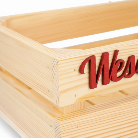 Skrzynka Drewniana Świąteczna 30x20x12 Wesołych Świąt | GoodFreshDecor