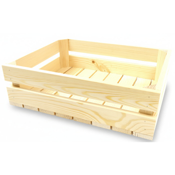 Niska Skrzynka Drewniana Surowa 40x30x12 cm pod Łóżko Taca | GoodFreshDecor