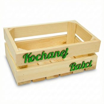 Skrzynka Drewniana Kosz Prezentowy "Kochanej Babci" 30x20x12 | GoodFreshDecor