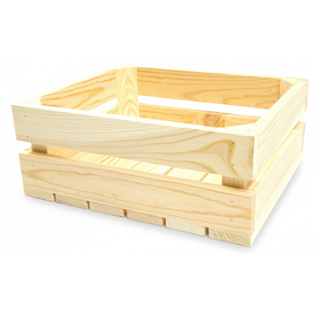 Skrzynka Drewniana Surowa 30x25x12 cm Pojemna Sosnowa GoodFreshDecor