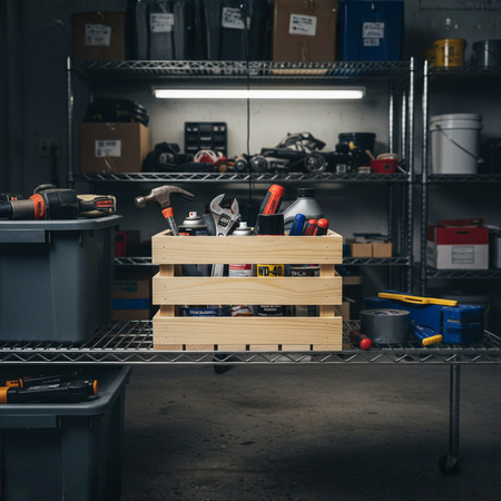 Duża Pojemna Skrzynka Drewniana 30x25x20 cm na Zabawki | GoodFreshDecor