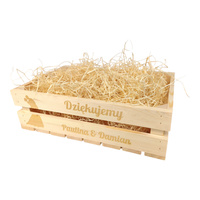 Personalizowana skrzynka ślubna z grawerem, 40x25x12 cm - idealny prezent dla nowożeńców i podziękowanie dla bliskich