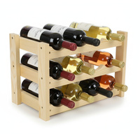 Drewniany Stojak na Wino Regał na 12 Butelek Sosnowy | GoodFreshDecor